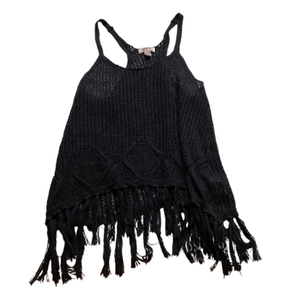 Arizona Jean Crochet Fringe Racer Back Top